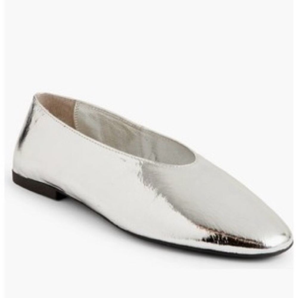 SOLD Jeffrey Campbell Metallic Silver Flats